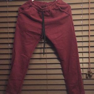 Maroon sweat pants